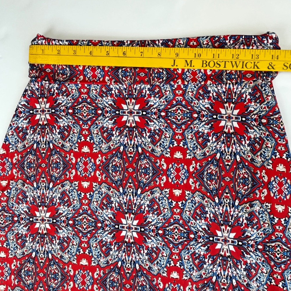 Gilli Womens Red Blue White Geometric Kaleidoscope Maxi Skirt Size‎ M 51016B - Picture 7 of 9